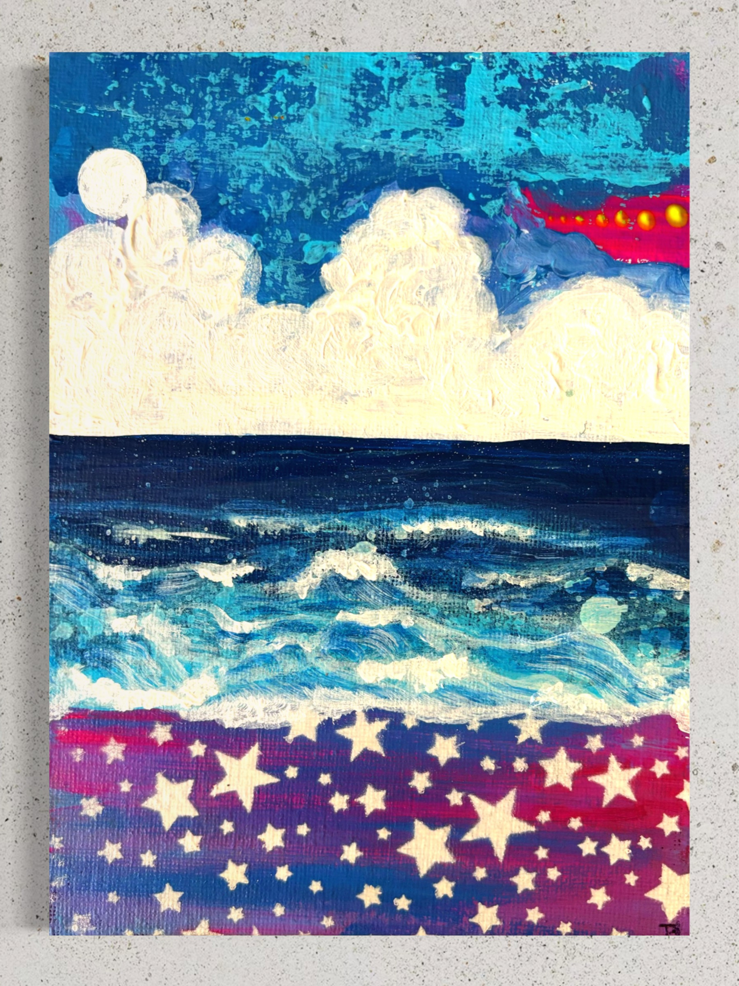 "Sunsets" on canvas board 7"x5"