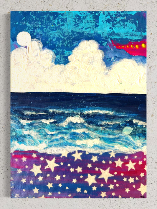 "Sunsets" on canvas board 7"x5"