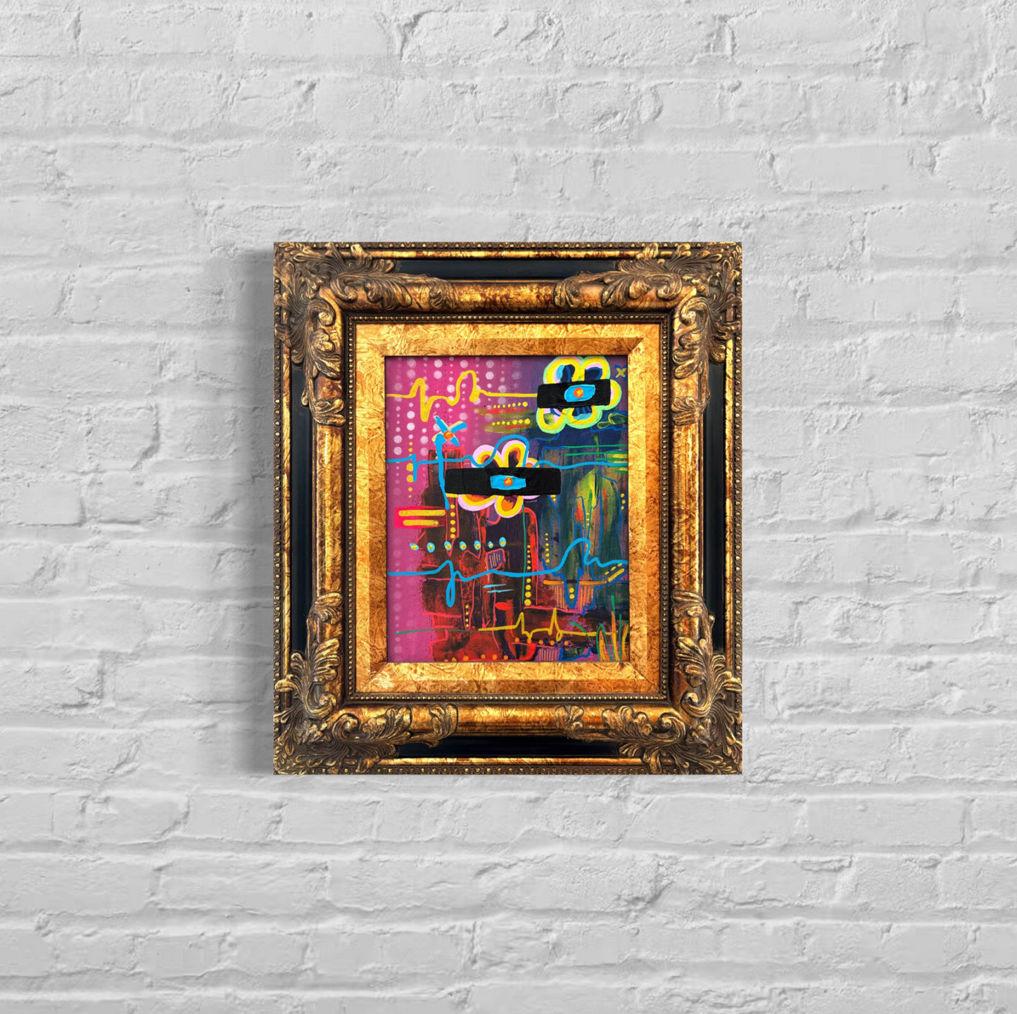 Beautiful Disruption on Canvas 14.5"x16.8" (includes gold frame)