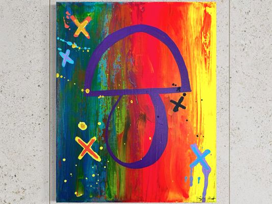 Rainbow Shroom on Canvas 8"X10"